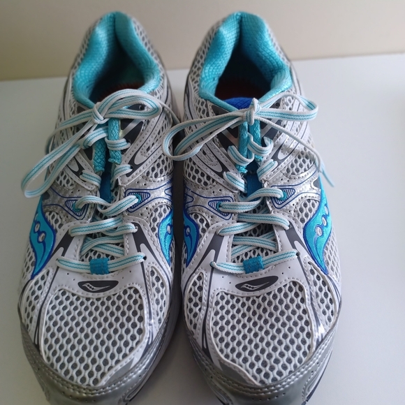 Saucony Women's Pro-Grid Guide 6 Running Shoes Silver Gray Blue Sz 9 No Insoles - Picture 1 of 7